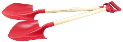 Beach Toys - 2 Red Jumbo Wooden Handle Shovel