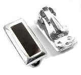 Sterling+Silver+Rectangular+Black+Onyx+Clip+On+Earrings