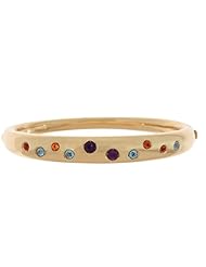 14 Karat Gold And Semi Precious Gemstone Bangle Bracelet