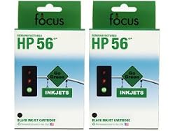 Remanufactured HP 56 (C6656A) Black Ink Cartridges -Pack of 2 -OfficeJet 2110, 4110, 4110v, 4215, 4219, 4255 Brand