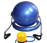Blue Pilates Ball with Resistance Tubing, Balance Ring & Free Pump(Price for 12 Kits), Wholesale Lot