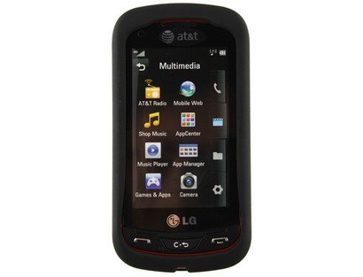 Generic Rubberized Protective Case Cover for LG Xpression C395 - Retail Packaging - Black