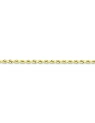 10K Gold 3.5mm Diamond Cut Rope Chain Bracelet 9"