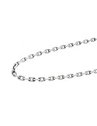 Ladies Real Solid 18K White Gold Italy Cable Link Chain Necklace 18" 8.6 Grams