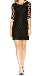 Sheath Polka Dot Print Polyester Cocktail Above the Knee Mesh Illusion Mini Dress 