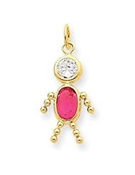 14k Gold October Boy Birthstone Charm
