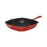 Martha Stewart Collection Red Enameled Cast Iron Grill, 11 by Martha Stewart