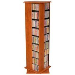 Venture Horizon Revolving CD Rack – Multi Media Cherry/Black 2392BC (Cherry/Black) (56″ x 18.75″ x 18.75″)