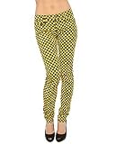 Tripp NYC The Stretch Twill Pants in Yellow Check,Denim for Women
