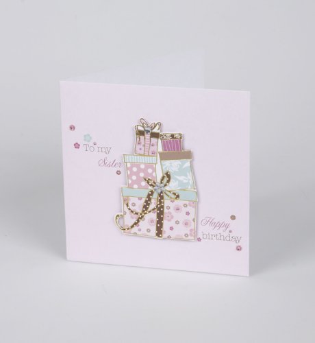 Sister Foil Presents Birthday Card