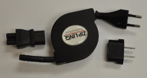 Ziplinq ZIP-PWR-NB Retractable Universal Notebook Power Cord (5 feet, Black)