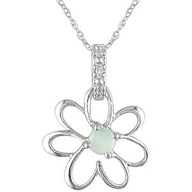 10k Opal Diamond October Birth Stone Pendant