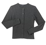 Port Authority Signature - Ladies Fine-Gauge Crewneck Cardigan Sweater Charcoal Melange1X