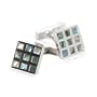 9 Square Abalone Silver cufflinks with Gift Box
