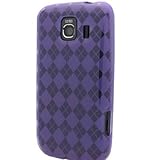 Flexi Gel SKin TPU Glove with PURPLE CHECKERED Design Soft Cover Case for L ....