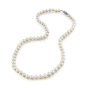 7.0-7.5mm Japanese White Akoya Pearl Necklace - AAA Quality by