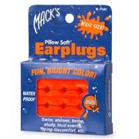 Mack's Pillow Soft Earplugs, Hot Orange, Kid Size 6 Pr