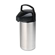 Hormel Products - Hormel - Commercial Grade Jumbo Airpot, 3.5 Liter, Stainless Steel Finish - Sold As 1 Each - Superior vacuum insulation keeps beverages hot or cold for 12-plus hours. - Drinks dispensed by pushbutton pump top with lock and spigot. - Detachable lid assembly for easy filling and cleaning. - Unbreakable vacuum stainless steel liner. - Black hinged handle and lid.