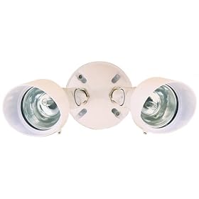 Heath/Zenith SL-5592-WH-A 100-Watt Twin Halogen Floodlight, Bulb and Backplate Included, White