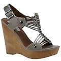 Steve Madden Women's Tuscaan Wedge Sandal,Grey Multi,8.5 M US