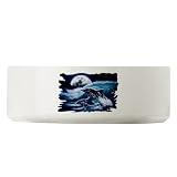 Large Dog Cat Food Water Bowl Moon Dolphins