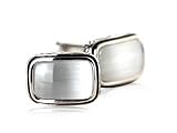 Designer Antique Fiber Optic White Silver Cufflinks by Cuff-Daddy