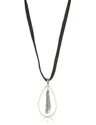 Lucky Brand Oblong Feather Pendant Necklace
