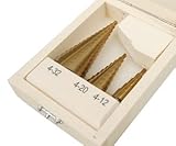 穴あけにとっても便利　15段+9段+5段の3種類セット！タケノコドリル 3本セット