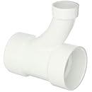 Spears P502 Series PVC DWV Pipe Fitting, 1/8 Bend, Reducing Combination Wye, 3" x 3" x 1-1/2" Hub