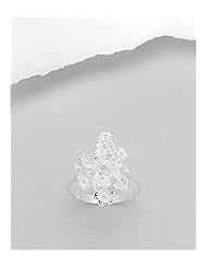 Flower Ring In 92.5 Sterling Silver