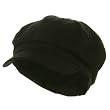 Cotton Elastic Newsboy Cap-Black