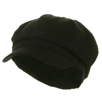 Cotton Elastic Newsboy Cap-Black Cotton Elastic Newsboy Cap-Black