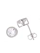 Sterling Silver 6mm Round CZ Bezel Set Stud Earrings