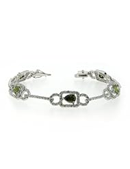 Sterling Silver Cubic Zirconia Bracelet Rhodium Plated Gift Boxed.