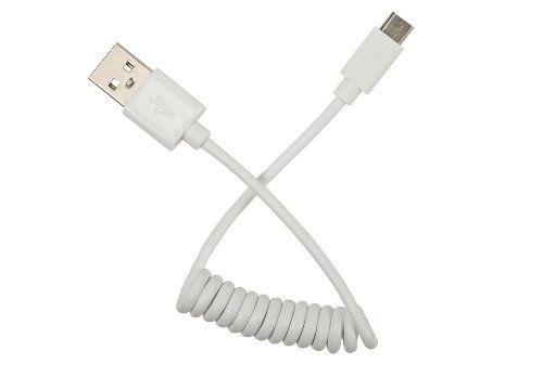 RCA 2-Feet USB to Mini USB Coiled Cable - White (AH731CR)