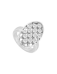 Diamond Oval Ring 14K White Gold - 0.50 CT Diamonds