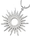 Sun dial desing with clear CZ's Sterling Silver Pendant