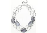 Bay Studio Black Oval Shell Two Row Necklace BLACK