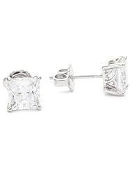 Myia Passiello "Timeless" Swarovski Zirconia 1 Carat Each Princess Stud Earrings