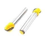 uxcell　コアボックスルータービット　トリマールーター　ダブルフルート　２本入り　イェロー