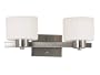 Kenroy Home 80412BS Legacy Two-Light Vanity Light with 6-Inch fluted Glass Shade
