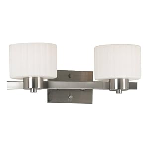 Kenroy Home 80412BS Legacy Two-Light Vanity Light with 6-Inch fluted Glass Shade by Kenroy Home