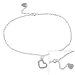 Sterling silver CZ Open heart Anklet