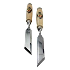 Two Cherries 500-1926 Pair of 26mm Skew Bevel Wood Chisels by Two Cherries