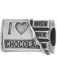 Zable I Love Chocolate Food Drink Sterling Silver Charm