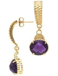 14k Solid Gold Amethyst Dangle Earrings (4.5 cts.tw.)