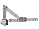 3-Point Retractable Lap & Shoulder Seat Belt, Grey, with Chrome Lift Latch