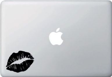 HOT LIPS Sexy Lady Lips 6" (color: BLACK WIDOW) Vinyl Decal Window Sticker for Cars, Trucks, Windows, Walls, Laptops, and other stuff.