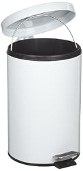 Rubbermaid Commercial Steel 1.5 Gallon Medi-Can Step Waste Can with Plastic Liner, Round, 11.5" Height, White