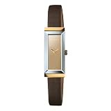 Gucci Women`s YA127507 G Frame Rectangle Brown Satin Strap 18k Case Watch